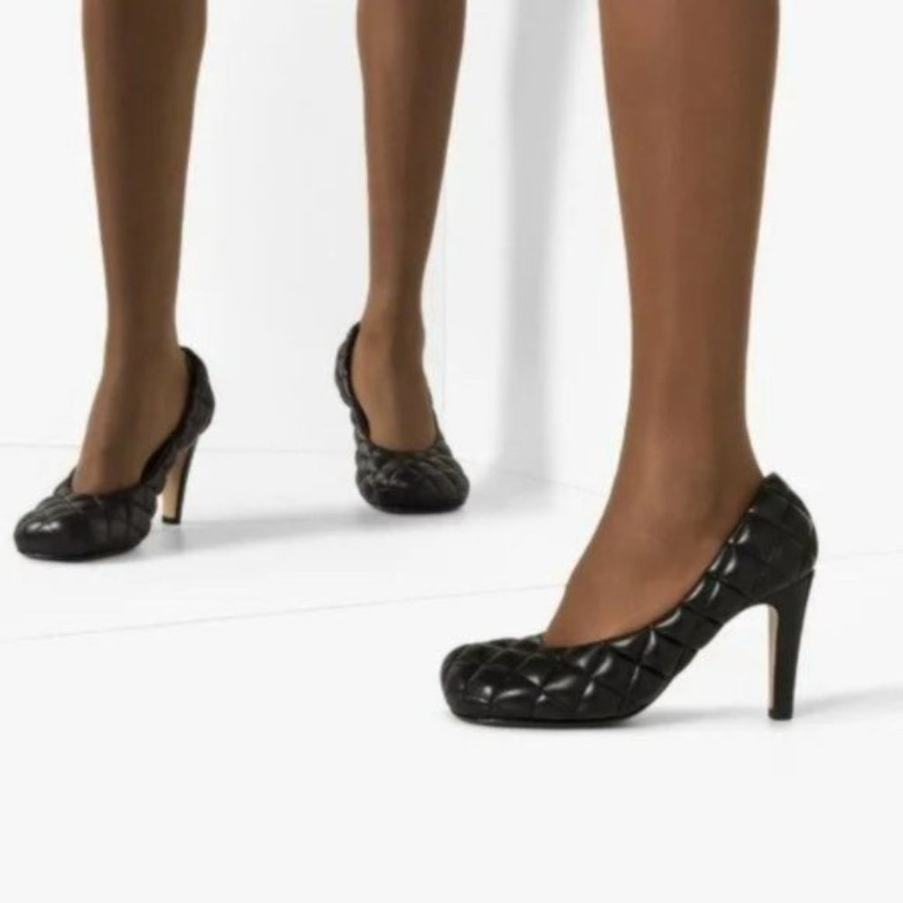 Bottega Veneta Padded Bloc 90mm Pumps Black Square - Picture 5 of 13